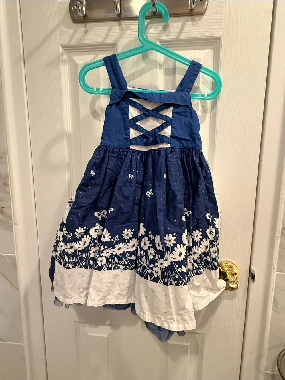 The Children's Place White and Navy Floral Border Sundress - Picture 2 of 3